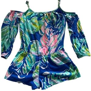 Lilly Pulitzer Cold-shoulder kids Romper Size S